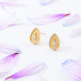 Diamond Gold Pear Earrings Odysseus Jewelry