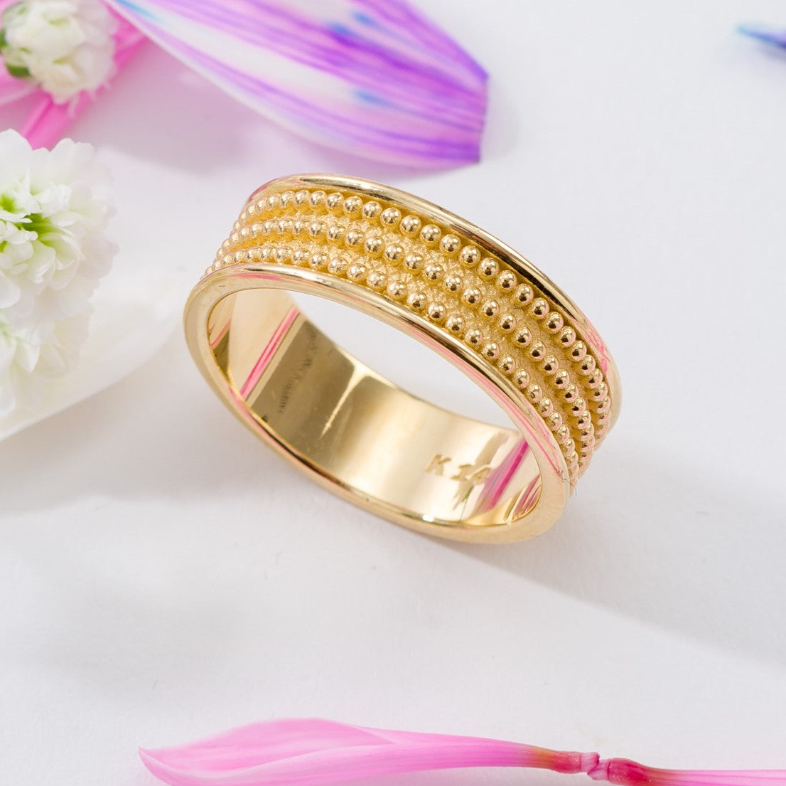 Granulation Gold Band Ring Odysseus Jewelry
